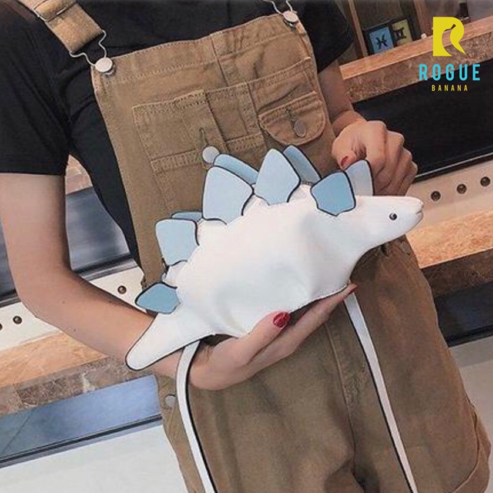 🆕White Dinosaur Crossbody Shoulder Clutch Purse